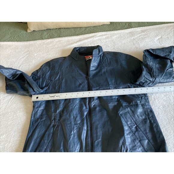 Leather Motorcycle Jacket - Dainese, mens 50 (medium) Dark Blue - Picture 14 of 15